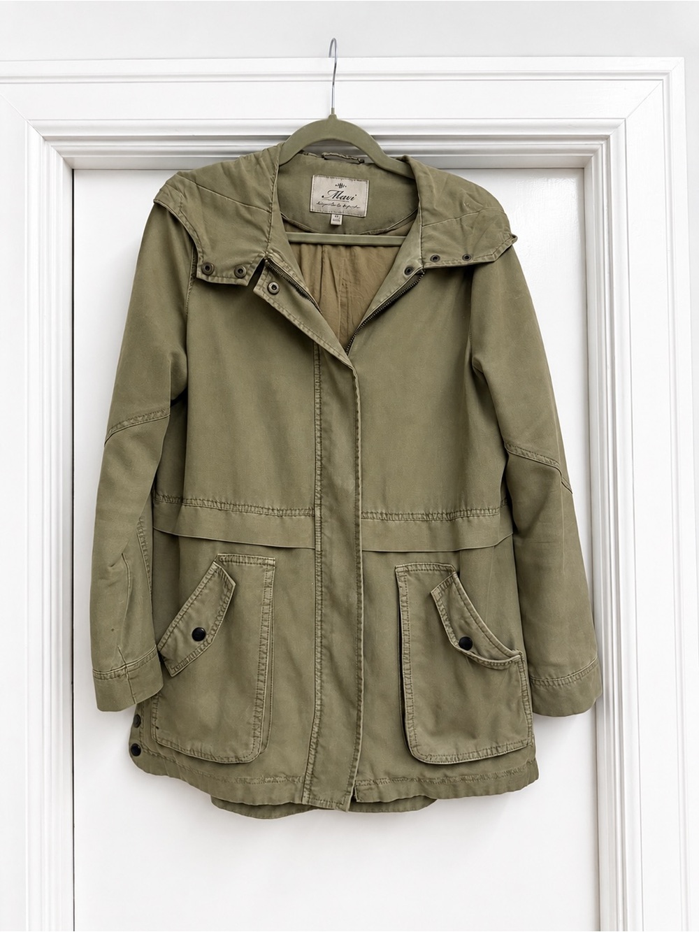 Mavi Olive Green Hooded Utility Jacket - Women, Size M